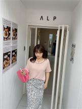 大碼女裝圓領(lǐng)鏈條T恤女2021夏季新款胖mm寬松套頭短袖針織衫