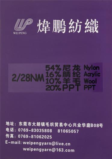 2/28NM 54%尼龍 16%腈綸 10%羊毛 20%PPT