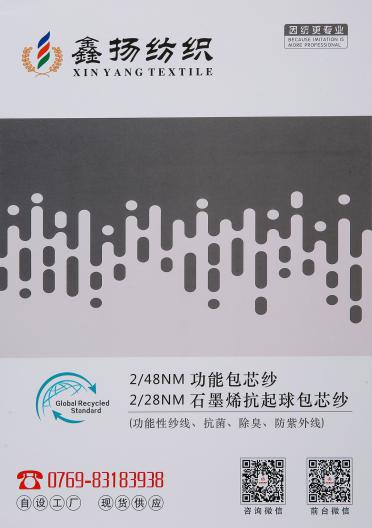 2/48NM功能包芯紗 2/28NM石墨烯抗起球包芯紗