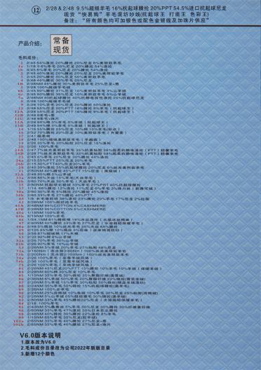12) 2/28NM，2/48NM 9羊毛混紡紗