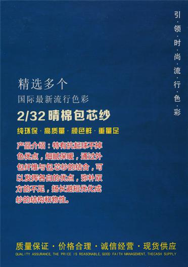 2/32NM晴棉包芯紗