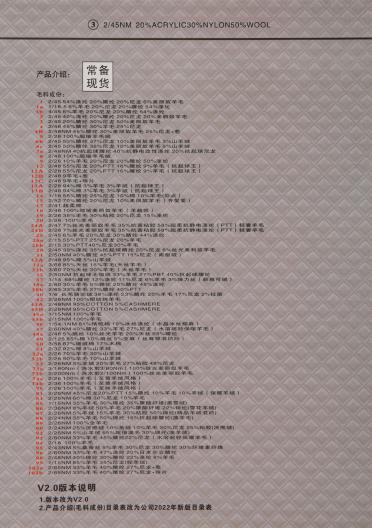 3）2/45NM 50羊毛混紡