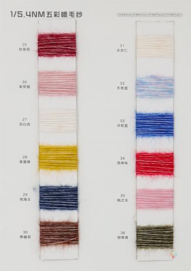 1/5.4NM 五彩噴毛紗