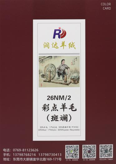 26NM/2 彩點(diǎn)羊毛(斑斕)