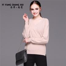 女裝V領(lǐng)寬松羊絨毛衣女上衣