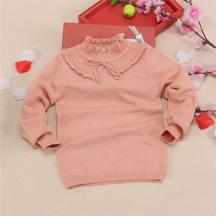 秋裝新品韓版粉色長袖女童毛衣