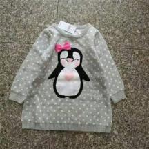 韓版中小女兒童可愛企鵝純棉線毛衣